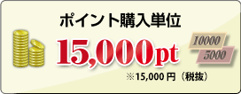 ポイント購入単位 15,000pt ※税込:15,750円